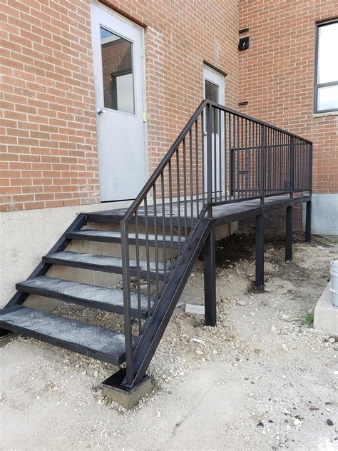 metal steps for house|exterior metal stairs residential.